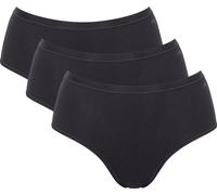 Sloggi Slips femme, lot de 3 - GO Daily Coton Midi 3P, Caleçon, Coton stretch Noir M