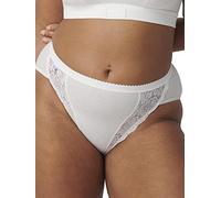 Sloggi Culottes Chic Tai Femme – Lot de 4, coton doux respirant, dentelle florale – Blanc Taille 44