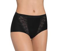 sloggi Chic Maxi - Lot de 4 - Culotte taille taute femme - Très confortable - Coton doux et respirant, avec ceintures élastiques - Jolie dentelle florale - Disponible du 40 au 56,Noir (Black 0004),52