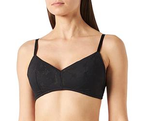 sloggi Zero Lace 2.0 Bralette Bustier, Opaque, Noir, M Femme
