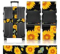 Slohif Lot de 2 Sangles de Bagage pour valises, Accessoires de Ceinture de Voyage, identificateurs de connecteur de Bagage, avec Boucle, Sangle réglable en Nylon Unique pour Sac de Couchage, siège de