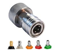 sloiaz Adaptateur de Tuyau d'arrosage vers Mini laveuse électrique 3/4" GHT vers 1/4" à Connexion Rapide, Fixation for Nettoyeur Haute Pression, convertit Le Tuyau d'eau en connecteur(Connector Set)