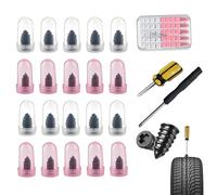 sloiaz Kit de Clous en Caoutchouc for réparation de pneus avec 2 Tailles, Clous en Caoutchouc for réparation de pneus sous Vide, Bouchons de réparation de pneus à Visser(20pcs)