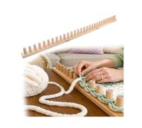 sloiaz Kit de couverture en grosse laine en bois, métier à tricoter à la main, longueur ajustable, idéal for les cadeaux de Noël et les jetés de lit.(31")