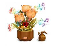 sloiaz Lot de 255 blocs de construction de fleurs mécaniques avec lumières et son, télécommande automatique, bloc botanique pour arrosoir magique