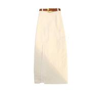 SLOKFV5 Jupe Jupe mi-Longue Fendue en Velours côtelé pour Femme, Taille Haute, Ligne A, Moulante, Longue, pour l'automne et l'hiver Plage