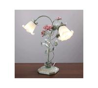 SLOKFV5 luminaire Lampe de Table à Fleurs Rose Romantique 2 Light Vintage Verne Lily DE LA Lampe DE Valley 3 Lampe DE NEULTANCE DE TEMPÉRATION DE Couleur avec Vere Verte pour Media Bureau
