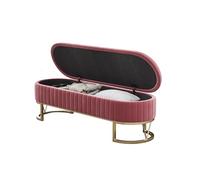 SLOKFV5 Ottoman Banc Ottoman de Rangement Rangement de Pied d'entrée Ovale recouvert de Pieds avec Les Jambes dorées Extrémité Moderne du Banc de lit Banc de Chambre rembourrée en Velours Table Basse