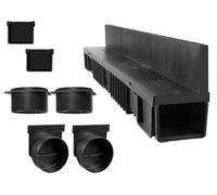 S'lon Kit caniveau à Fente | 10 m | Type 70-H (Hauteur 203 mm) [modèle XXL] | Noir (caniveaux)