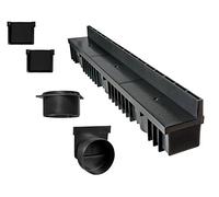 S'lon Kit caniveau à Fente | 7 m | Type 70 (Hauteur 158 mm) | Noir (caniveaux)