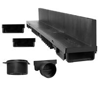 S'lon Kit caniveau à Fente | 9 m | Type 20-H (Hauteur 154 mm) [modèle XXL] | Noir (caniveaux)