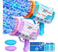 Sloosh 2 emballe 69 trous pistolet bulle avec une solution recharge pour les tout-petits guns bulles de forme de fus e