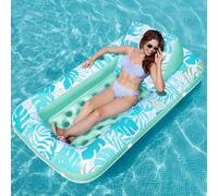 Sloosh 72"x 38"/180x95 cm Tapis de Piscine pour Enfants, Piscine à Ciel Ouvert avec Porte-Bagages, conduites d'eau polyvalentes, Tapis d'eau pour Enfants, Passe d'été, fête d'eau-Cyan