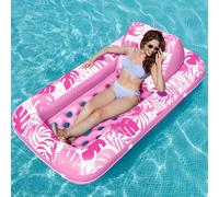 Sloosh 72"x 38"/180x95 cm Tapis de Piscine pour Enfants, Piscine à Ciel Ouvert avec Porte-Bagages, conduites d'eau polyvalentes, Tapis d'eau pour Enfants, Passage d'été, fête d'eau Rose