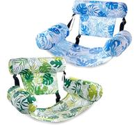 SLOOSH Bouées Gonflables pour Adultes, Lot de 2 Chaises Longues Flottantes, Piscine Gonflables pour Adultes, Chaise Flottante pour Fêtes, Été, Plage, Lac, Aquatique, Feuilles d'Été