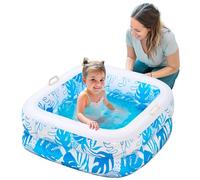SLOOSH Carré Piscine Gonflable pour Enfants, 81 x 81 x 22 cm, pour Enfants et Tout-Petits, Piscine Gonflable Bebe avec balles pour bébés, Jeux Aquatiques Portables d'intérieur et d'extérieur (Bleu)