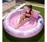 SLOOSH Flotteur de Piscine Gonflable de 182,9 x 165,1 cm pour Adulte avec Oreiller, Grand Radeau Flottant en Tissu de Luxe pour Bronzage, Bain de Soleil, Salon pour Piscine à balles, Cadeaux de fête