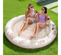 SLOOSH Flotteur de Piscine Gonflable de 182,9 x 165,1 cm pour Adulte avec Oreiller, Grand Radeau Flottant en Tissu de Luxe pour Bronzage, Bain de Soleil, Salon pour Piscine à balles, Cadeaux de fête