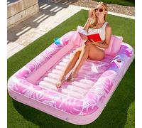 Sloosh Gonflable Chaise Longue de Piscine pour Adultes, 70" x 46"/1,78 m x 1,16 m Grande Baignoire de Bronzage Flotteurs de Piscine Lit de Bronzage Gonflable Radeau de Piscine Lounge Floatie