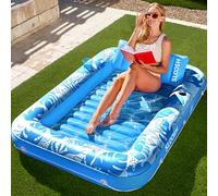 Sloosh Gonflable Chaise Longue de Piscine pour Adultes, Grande Baignoire de Bronzage Flotteurs de Piscine Lit de Bronzage Gonflable Radeau de Piscine Lounge Floatie