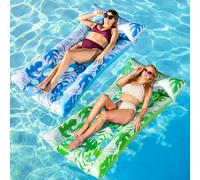 Sloosh Gonflable Piscine Chaise Longue - 2 Packs XL Piscine Flotteurs Bronzage Lit Flotteur avec Appuie-t te pour Adultes Tapis Flottant Piscine