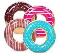 Sloosh Lot de 4 flotteurs gonflables pour piscine, tubes de piscine, jouets de natation, jouets de plage, jouets de fête pour enfants et adultes