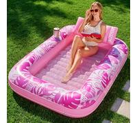 Sloosh Matelas Gonflable 178 x 116 cm pour Piscine, Bain de Soleil pour Adultes, Flotteur de Piscine, Matelas Gonflable pour Adultes, divertissements d'été, fête Aquatique (Fleur Violette)