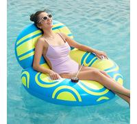 SLOOSH Piscine Gonflable Sloosh avec Grand Dossier, Chaise Flottante avec canapé pneumatique avec poignée et Porte-gobelet, Radeau Gonflable Flottant pour Piscine d'été pour Adultes