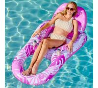 Sloosh Pool Lounge Float Flotteurs de piscine gonflables pour adultes Chaise longue Radeau Flotteurs Chaise inclinable flottante avec porte-gobel