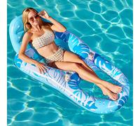 Sloosh Pool Lounge Float Flotteurs de piscine gonflables pour adultes Chaise longue Radeau Flotteurs Chaise longue inclinable flottante avec port