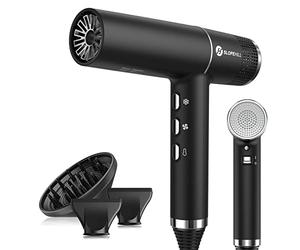 slopehill Sèche-Cheveux Professionnel 110 000 tr/min Moteur Sans Balais | Micro-Filtre Innovant, Technologie Oxy Active, Affichage LED, 268g Super Léger, 2000W