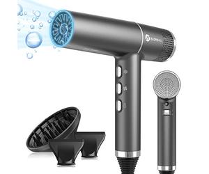 Slopehill Sèche-Cheveux Professionnel avec Moteur Sans Balais Unique | Micro-Filtre Innovant | Technologie Oxy Active | Affichage Led | 268g Super Léger, 2000w (Gris)