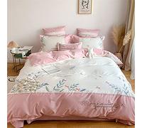 SLOPSS 60 Broderies Longue étapes Satin à la litière de Couverture Double Pure en Coton Pur (Couleur: c