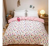 SLOPSS Bed Sheet Set 100% Cotton Duvet Printing Quilt Single Double Queen King Comforter Bedding Cover- Jiang nan_200x200cm (Cao Mei YU Hua 220x240cm)
