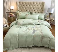 SLOPSS Chinese Long-Staple Four-Piece Set National Style Floral Embroidery Pure Quilt Cover Cotton Bed Linen (Color Size : (B 2m)