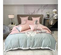 SLOPSS Chinese Style Plum Blossom Embroidered Duvet Luxury Egyptian Cotton Bedding Set Quilt Cover Sheet Pillowcases 8m Bed-2 (Color (3)