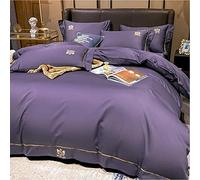 SLOPSS Coton Four Piece Ensemble All Pure Cotton européenne Entrée Lux Style Minimaliste Duite de Couette Hold Hotel Litch m lit-3 (Couleur: (4)