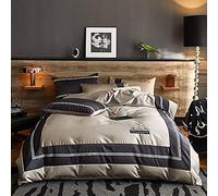SLOPSS Cotton Bedding Full Luxury Twin Duvet Covers Set is Soft Silky Smooth Quilt Cover Sets Bed Flat Sheet (Color Size : Double) (B King)