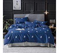 SLOPSS Cotton Bedding Sets Luxury Full Twin Duvet Covers Quilt Cover with Pillowcases Star Hotel Quality (Color D Size : Double) (A King)