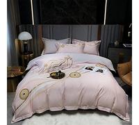 SLOPSS Couverture Couette imprimée en marbre Résumé Ensembles literie Molle Coton égyptien Couvercle deduvet Feuille + doublures lit 2pillow (Couleur: Taille: Reine (Un Roi de 4pcs)