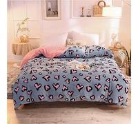 SLOPSS Covers Floral Double Size Grey and Pink Duvet Quilt Cover Flat Sheet Bedding Set Sets Yellow Childrens Winter Warm (F Queen)