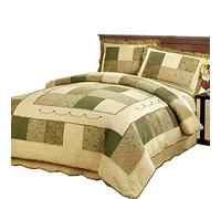 SLOPSS Double Bedspread Quilted Floral Vintage Patchwork Quilt Duvet Covers Pillowcase Sets Bedding Set 100% Cotton Twin King Size Bed