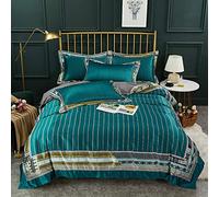 SLOPSS Double Covers Blue 100% Set Bedding Sets King Size Duvet Quilt Cover Cotton with Pillowcases Baroque (B Queen)