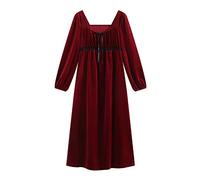 SLOPSS Dresses NUMPRESSEMENTS Femmes, NIGNES VELVETS Velvet Vintage BURGOUND COUC Coup BAW Lage Longes Longes LOBLE SEMBRES ÉLÉGANT