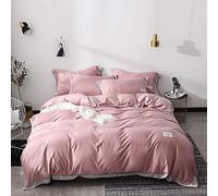 SLOPSS Duvet Set Double Quilt Cover Sets Cotton Soft Hypoallergenic Skin Friendly and Breathable (Color Size : King) (B Queen)