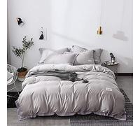 SLOPSS Duvet Set Double Quilt Cover Sets Cotton Soft Hypoallergenic Skin Friendly and Breathable (Color B Size : King) (E Queen)