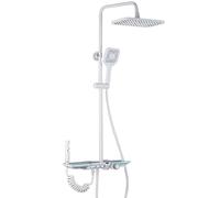 SLOPSS Ensemble de Douche de Douche, Pomme de Douche Murale ménage, lumière ambiante colorée, Affichage Haute définition à LED, Pomme de Douche réglable de 80-115 cm