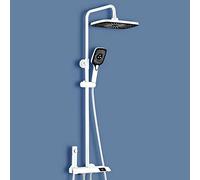 SLOPSS Ensemble de Robinet de Douche exposé, système de Douche à clé de Piano Mural monté, Piste de Douche de précipitations avec Douche à Main, Bouchon de Baignoire, pulvérisateur de Bidet, Robinet