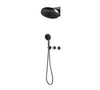 SLOPSS Ensemble de robinets de Douche Gris, système de Douche de Salle de Bain, Pomme de Douche de Pluie Poitrine de poignée, Combo Complet de Douche Murale, luminaires de Douche muraux, Corps