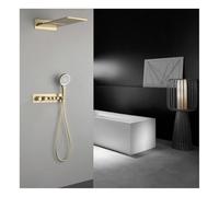 SLOPSS Ensemble de robinets de Douche thermostatique, 2 Fonctions Courage de Douche de Pluie avec pulvérisation à Main, système de Douche, kit de vanne de Douche, Pomme de Douche Poitrine de poignée,